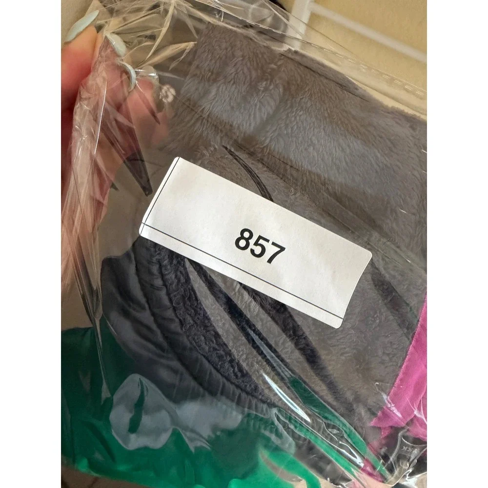 THE NORTH FACE Girls XL 18 Gray Pink Hooded Fleece Jacket Full Zip Sherpa